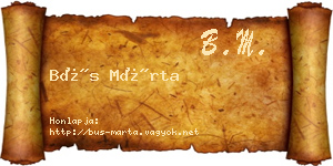 Bús Márta névjegykártya